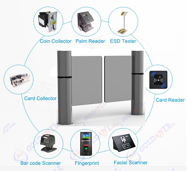 IR Sensor Intelligent Control Swing Barrier Gate , Half Height automatic systems turnstiles