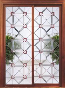 Buy cheap Decorative Glass Panel with brass caming and clear tempered glass on both side made by shisheng glass company product