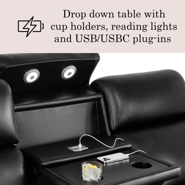Close-up view of USB charging ports and lamp housing