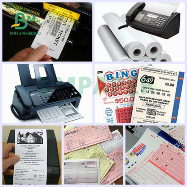 55gsm 58gsm High Whiteness Thermal Paper Rolls For ATM Printing High Whiteness Thermal Paper Roll 55gsm 58gsm For ATM Printing