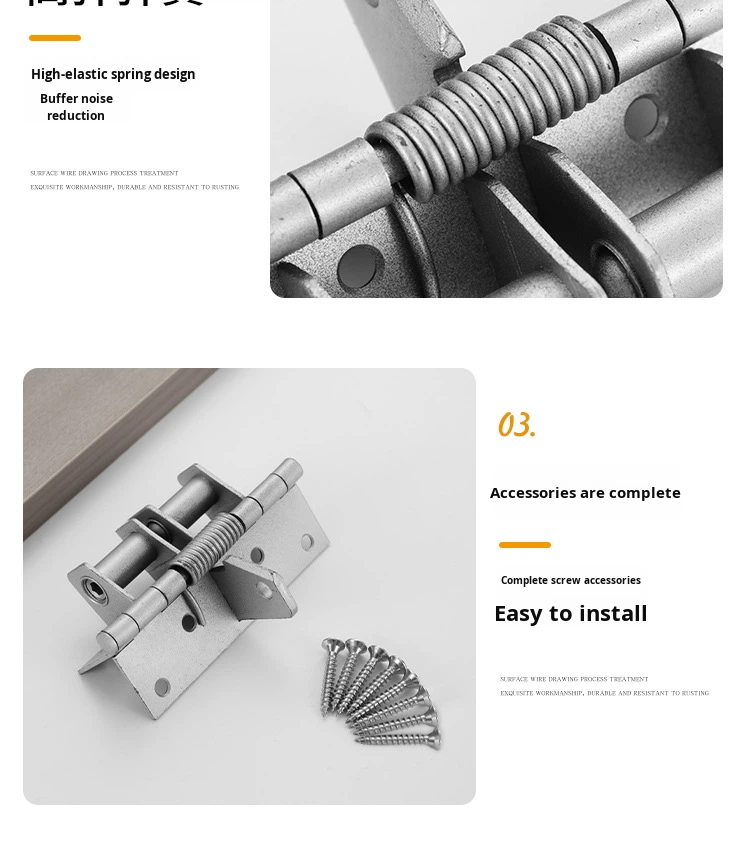 Iron Automatic Door Closing Spring Hinge 90 Degree Positioning Door Closer Wooden Door Model 03 2.5mm Thickness Xiongfeng Modern