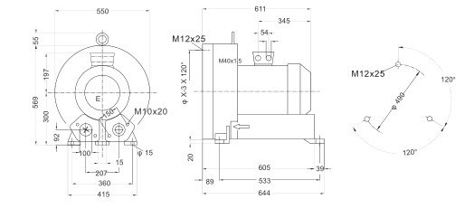 8.5 Kw 3 Phase Single Stage Vacuum Pump For CNC Router Machine