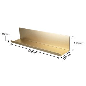 Modern Aluminum Structural Frame L Shape Golden Floating Shelf Wall