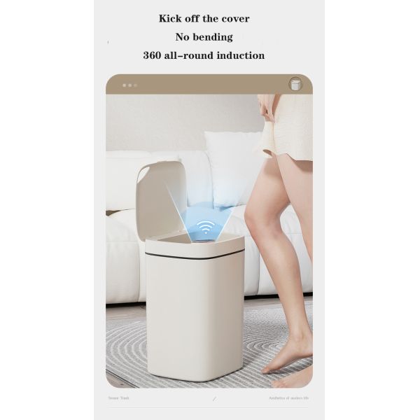 13 Gallon Kitchen Self Sealing Sensor Automatically Smart Trash Can Drawstring Garbage Bags for Trash Can Garbage Bin