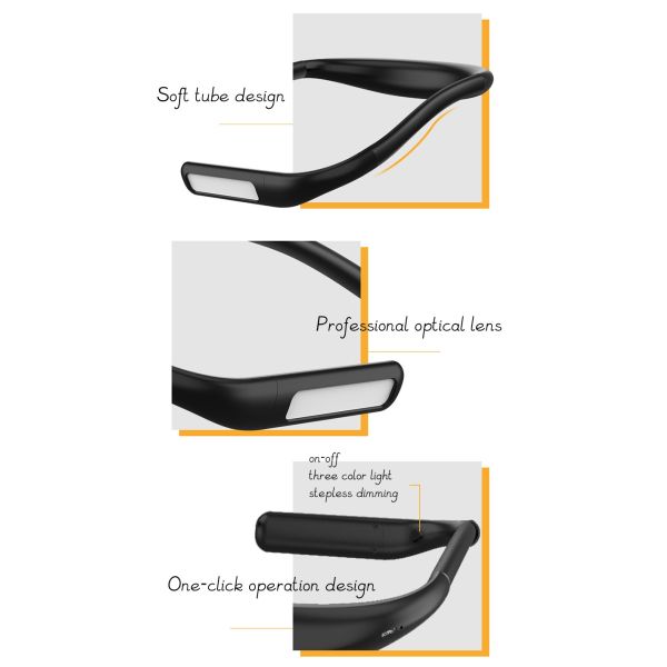 Silica Gel ABS Hanging Neck Reading Light USB LED Reading Lamp For Students