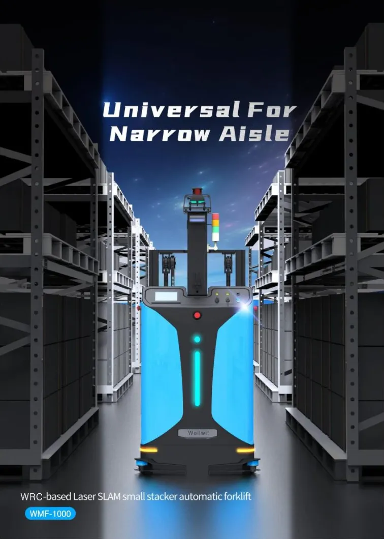 Flexible Route Accurate Positioning Laser Navigation Agv Forklift with 1t Payload