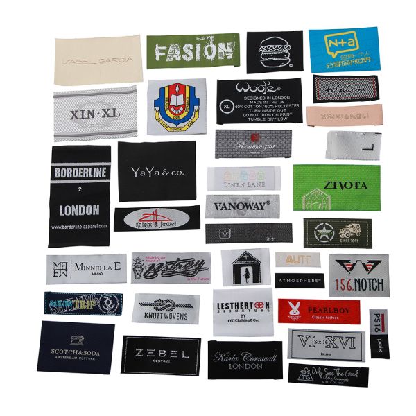 Brand Eco-friendly End Fold Shirt Woven Label Custom Size Woven Labels For Clothing Polyester Thread Woven Labels
