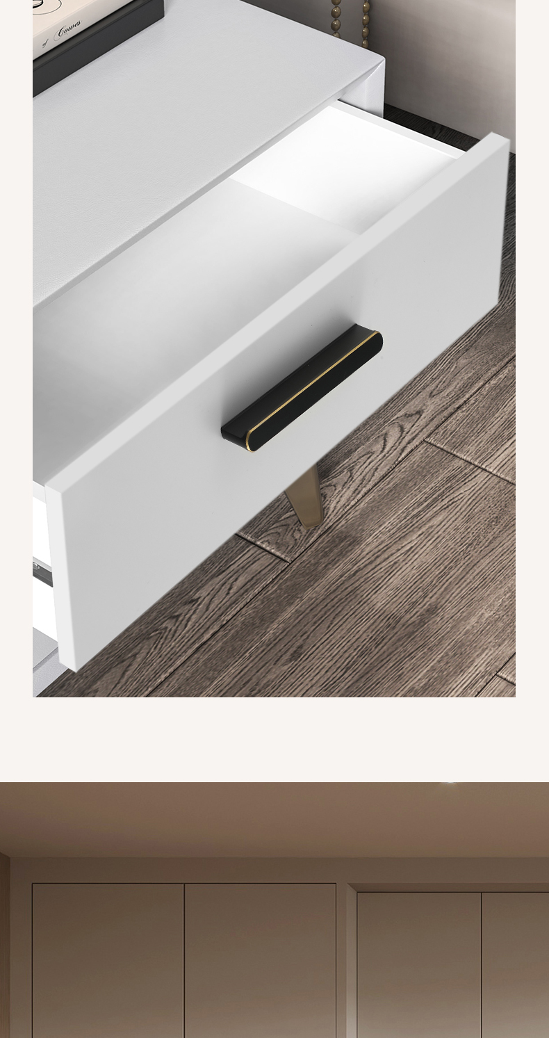Modern T-shaped Handle White Black 17mm Aluminum Pull Knobs Adjustable Living Room Cabinet Wardrobe Drawer Dresser Pulls