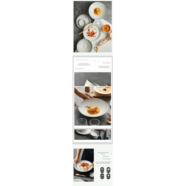 1 Person Quantity Matte Glazed Ceramic Dinnerware Set with Relief Pattern in BAMBOO