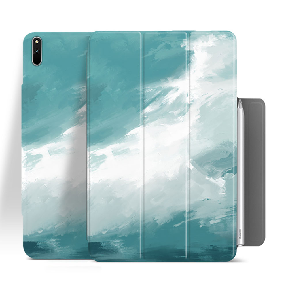Laudtec Gradient Ultra Slim PTU+PC Leather Tri-Fold Magnetic Tablet Case for iPad Smart Sleep Drop Protection Custom Logo OEM