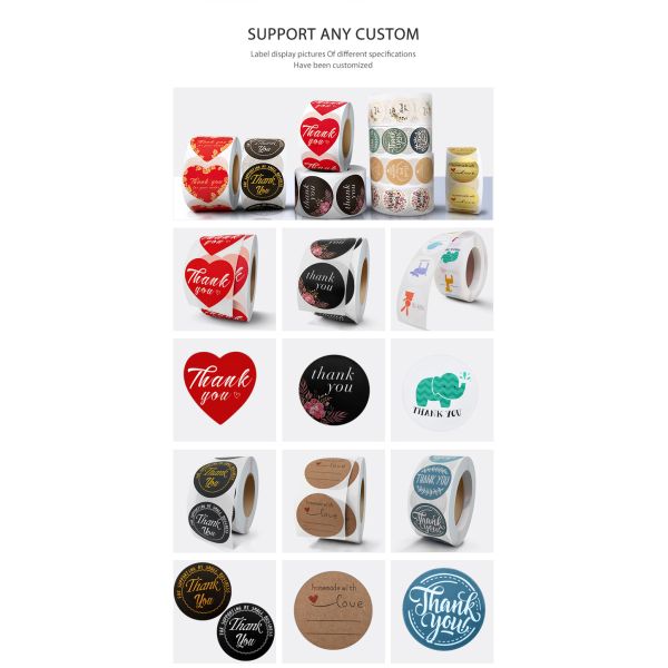Waterproof Thank You Sticker Customized Label Machine Printing