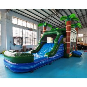 Buy cheap EN71 Palm Tree Bouncy Castle Water Slide Combo Bounce House product