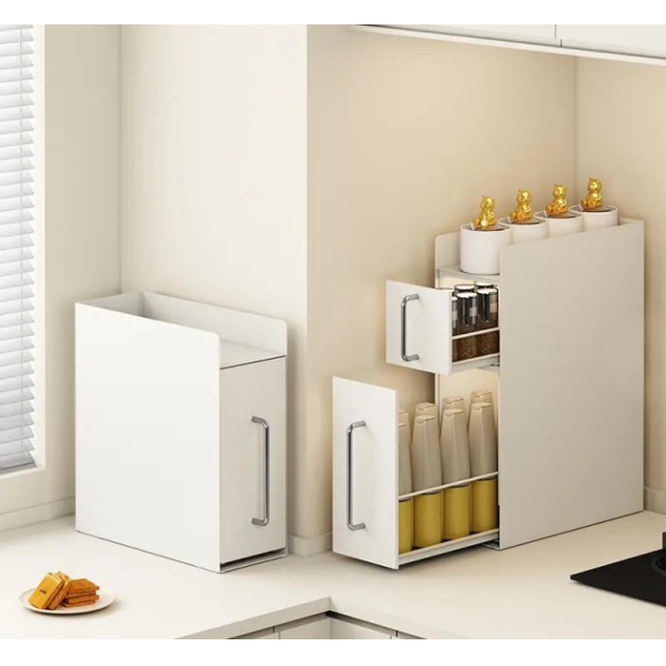 Stainless Steel Dustproof Countertop Storage Rack with 2 Layers Vertical Storage for Multi-Scene Use