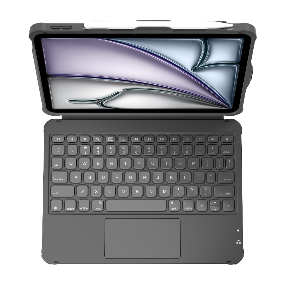 ODM OEM USB-C Direct Connect Keyboard Case for iPad A16,Multi-Touch Trackpad Shock-Absorbing Drop-Proof Shell for Bulk Wholesale