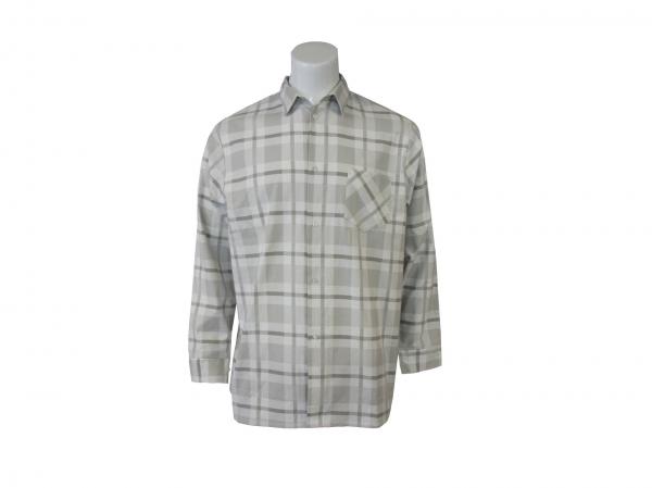 180G 100% Cotton Flannel Checked Shirt Off White & Gray Color