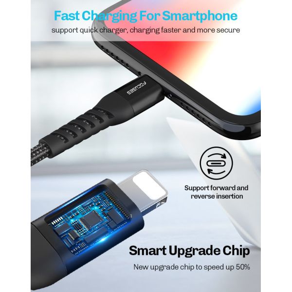 3A PD18W Type C To Lightning Cable Nylon Braded For Apple IPhone IPad MacBook