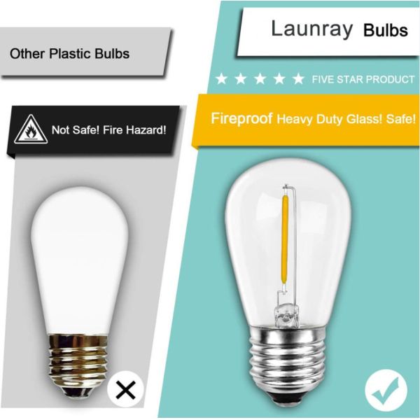 E26 E27 Vintage Light Bulbs 1W 2W S14 Edison Bulb String Lights 2200K