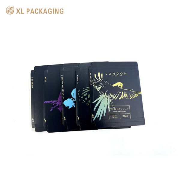 Food Grade Foldable Cardboard Chocolate Bar Boxes With Printed Embossed Logo