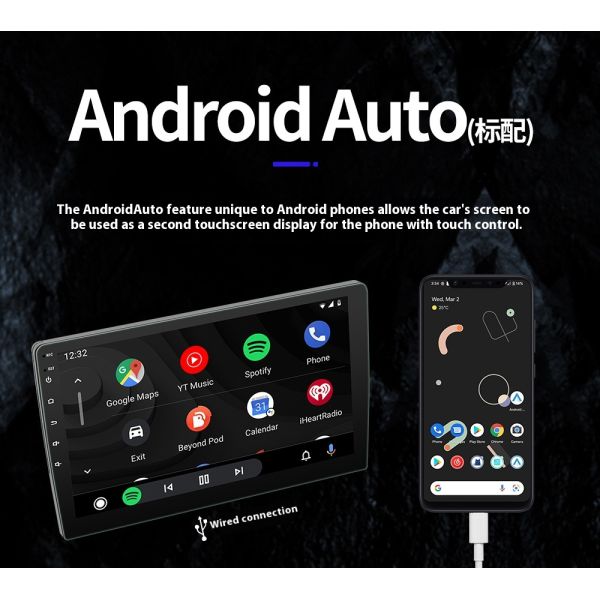 Creatall 9 Inch Universal Dashboard GPS Navigation Player Android All-in-One Wireless CarPlay with ADS for Automotive Use