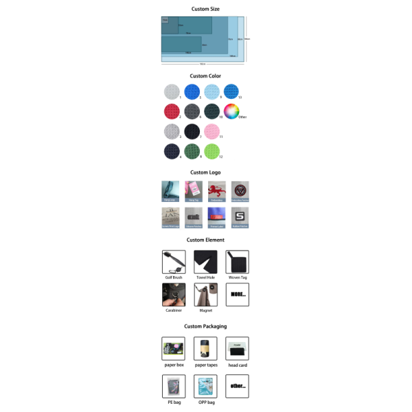 Custom Printed Sublimation Waffle Microfiber Golf Towels With Logo