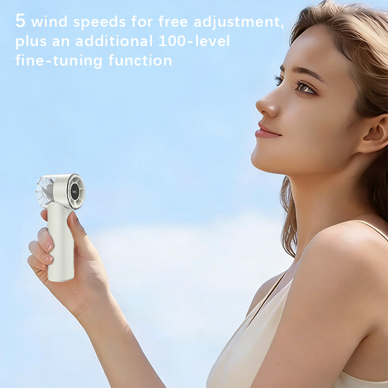 Custom logo Rechargeable Cooling Fan Handheld LED Display Fan Battery Powered for Wedding Gift Household Car Hotel