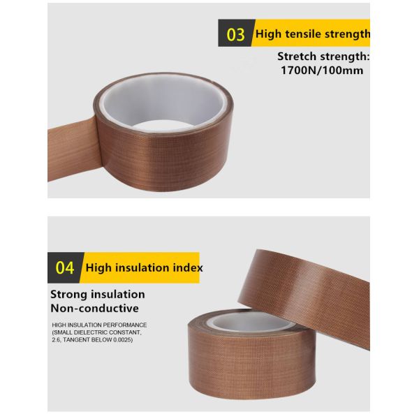300 Degree Celsius Resistance Silicone Adhesive PTFE Tape For Vacuum Sealer