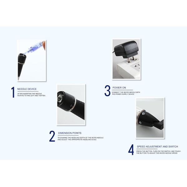 Derma Auto Dr.pen Micro Needling Machine Rechargeable Silver & Black