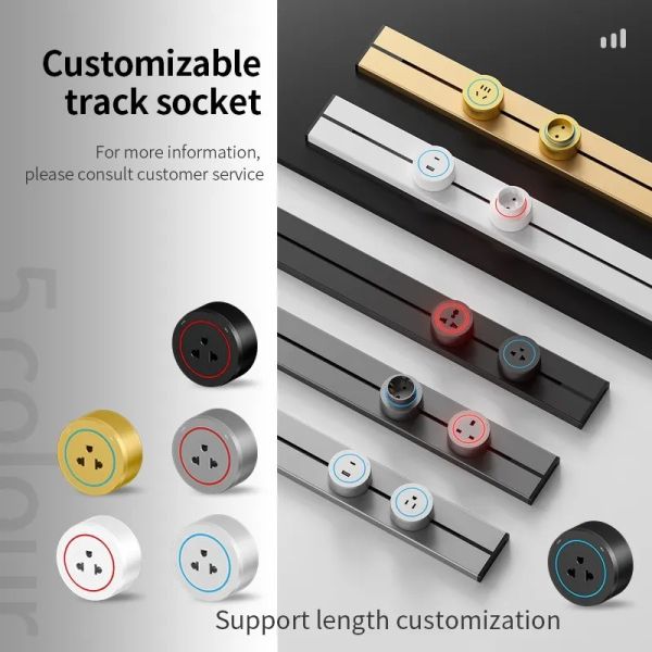 3 Outlet Tracked Socket With 6 Feet Cord UL Listed / FCC Certified