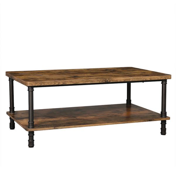 Rustic Coffee Table, Industrial Design Cocktail Table, Coffee Table With Pipe Legs, LCT62X
