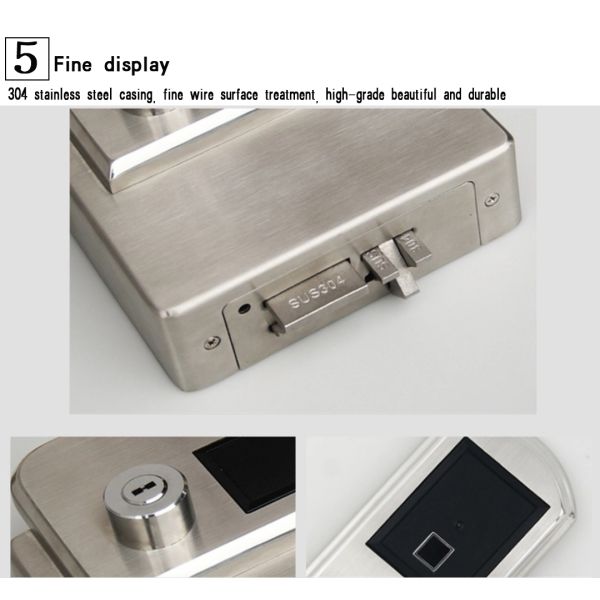 Biometric Fingerprint Door Locks 304 Stainless Steel IP65 For Outside Gate