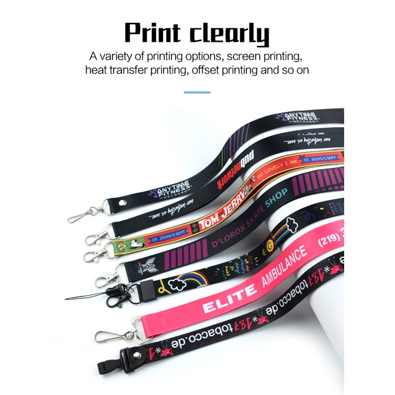 Silkscreen Printing Lanyard String Retractable Work Badge Holder Lanyard OEM