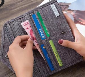 Buy cheap Nylon Material Credit Card Organizer Wallet / Card And Money Holder With Snap Button product