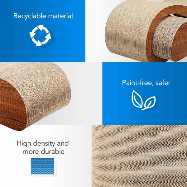 Easy Fold Corrugated Playhouse for Pets Eco-Friendly Foldable Paper Cat Scratch Cardboard House Indoor