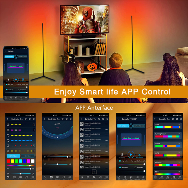 Moden Lighting Bedroom Bedside Wifi App And Remote Control Corner Standing Floor Light