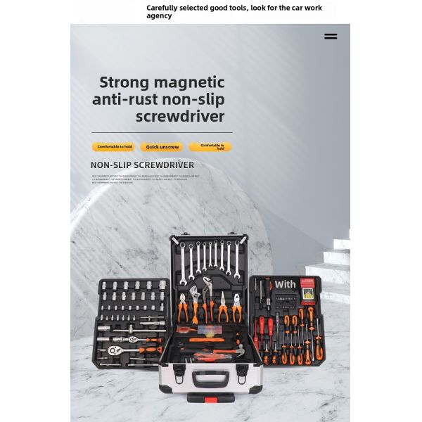 Buben 186-piece Household Car Repair Tools/industrial Maintenance Multi-function Hardware Tool Trolley case Combination Set Repa