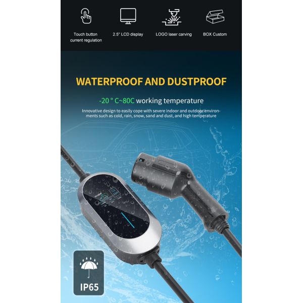 Type 2 Portable EV Charging Pile With Blue CEE 16A 1 Phase Plug