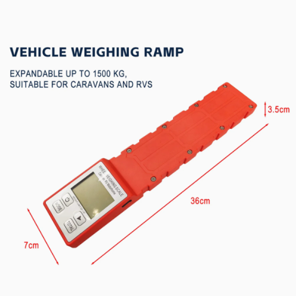 Wheel Weighing Scale for Caravan RV Motorhome, 1500kg Portable Bluetooth Wheel Scale with LCD Display, USB-C Rechargeable