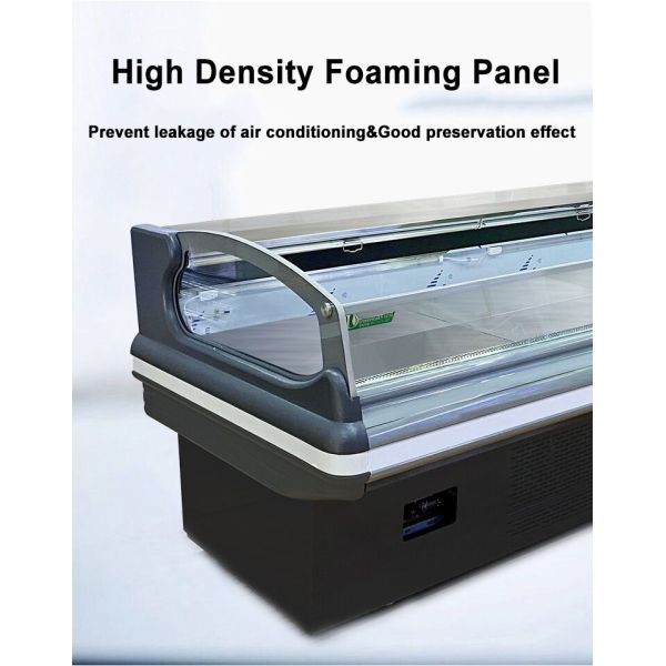 1000L Meat Display Freezer Food Showcase With Curtain