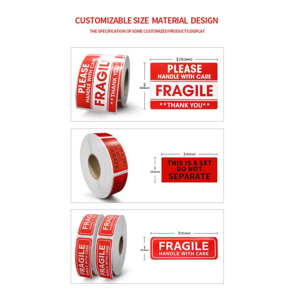 Red Custom Private Labels Waterproof for Glass Cup Shipping