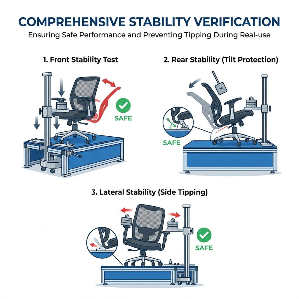 Chair Stability Testing Machine Professional Chair Tilting and Overturning Tester Furniture Lab Stability Testing Equipment