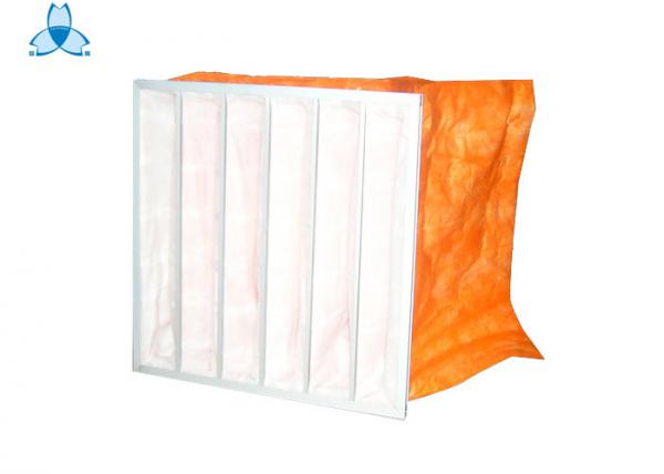 Industrial Orange Pocket Air Filter High Dirty Capacity With EVA Or Silica Rubber Gasket