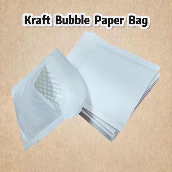 White bubble wrap bag product showcase