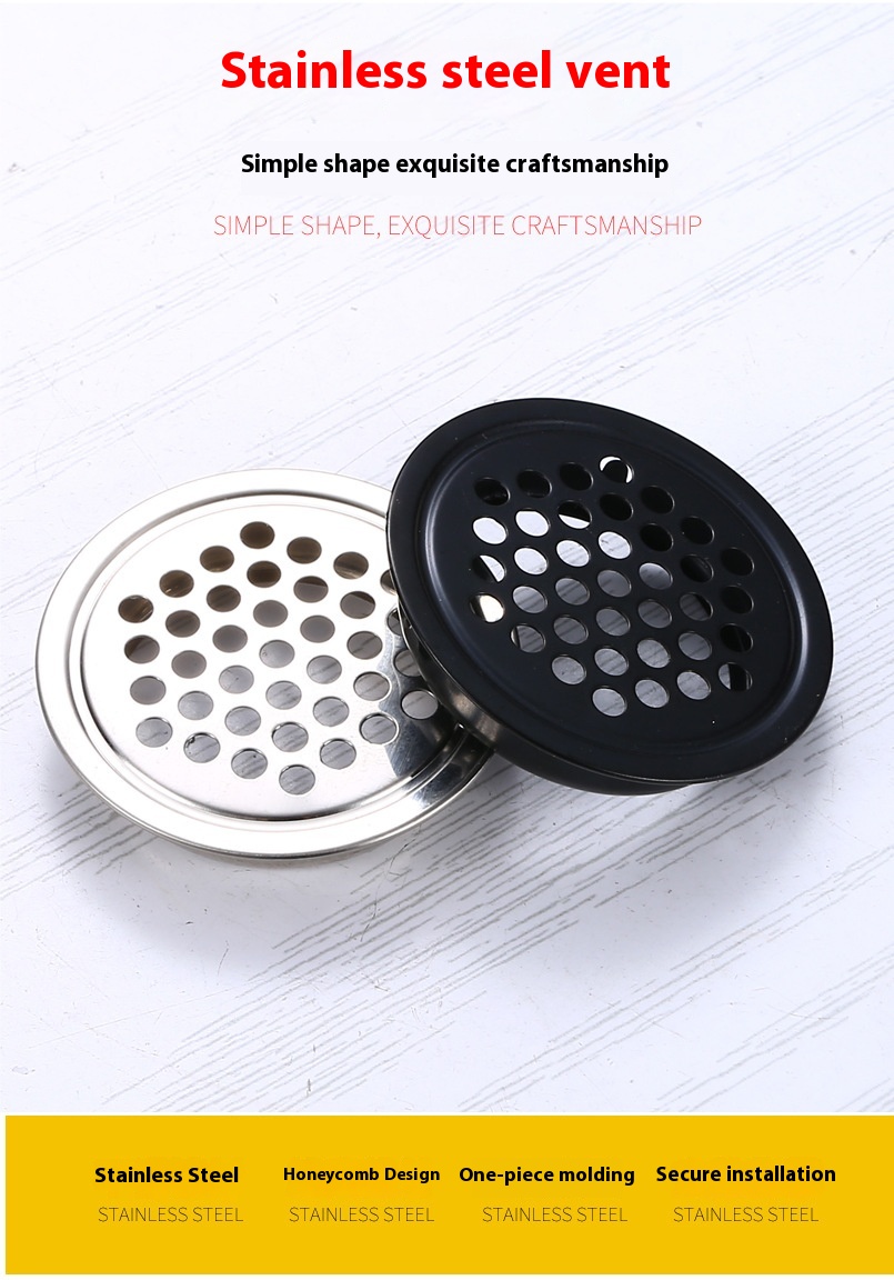 Double-Sided Stainless Steel Durable Modern Design Ventilation Mesh Plug for Living Room Wardrobe Cabinet Exhaust Ventilation