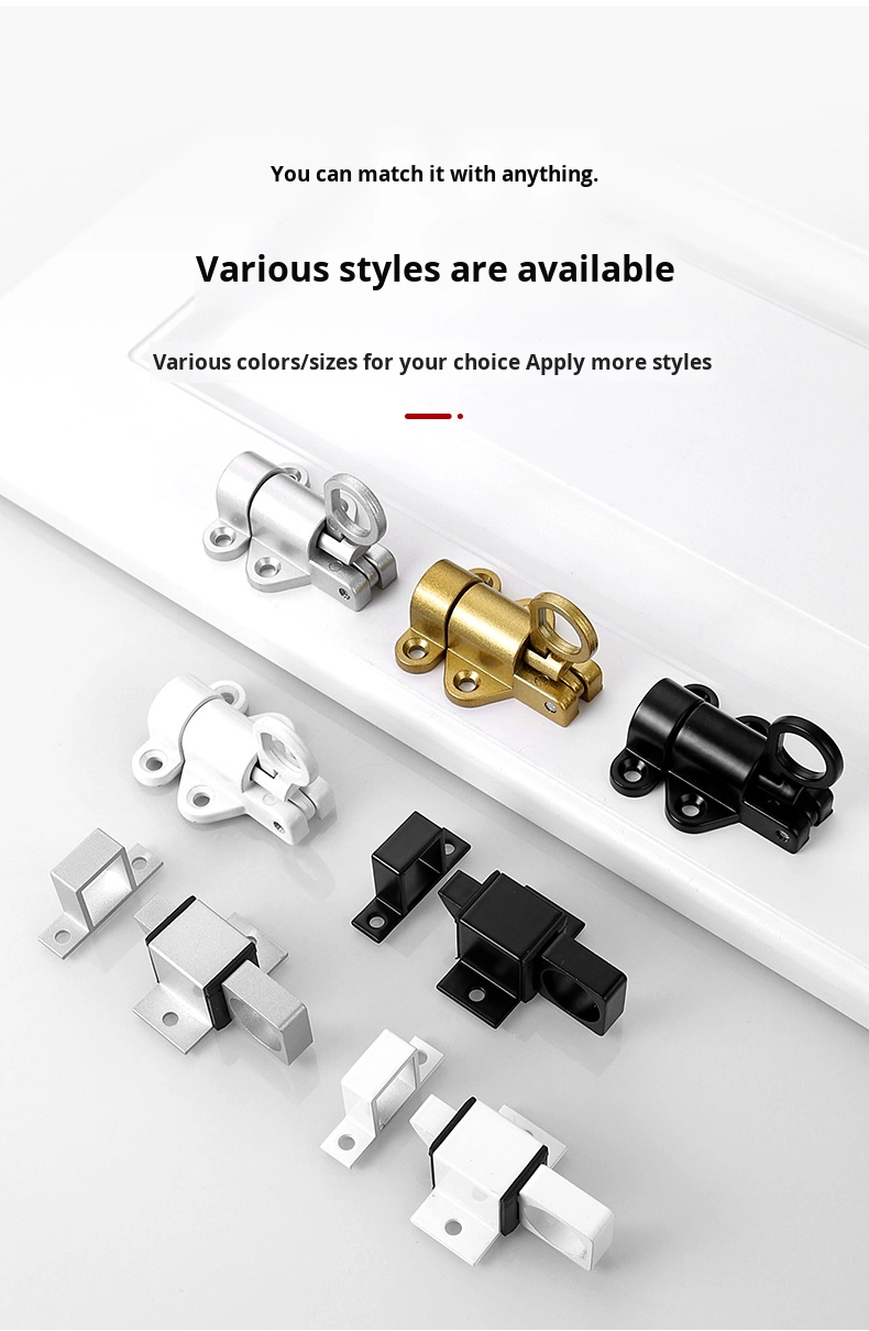 Modern Design Automatic Self-Closing Sliding Door Bolt Solid Stainless Steel Aircraft Latch for Pet Cage Thickened Steel