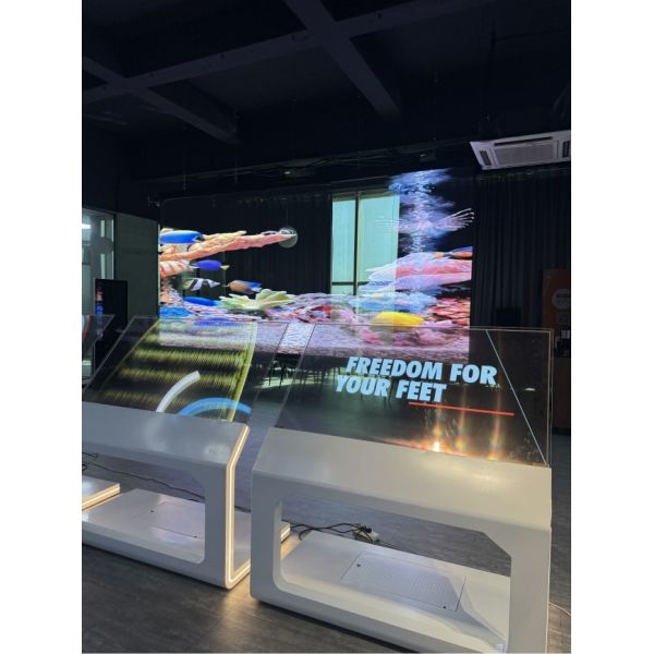 55 Inch Angled Transparent OLED Touch Screen For Interactive Commercial Display Solutions