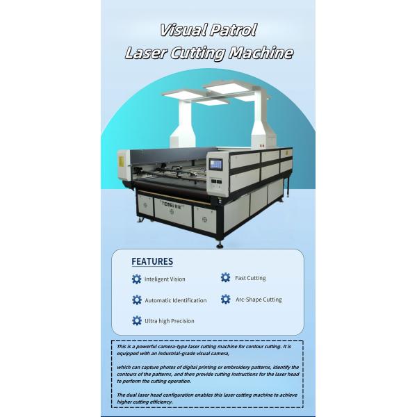 130W 150W Visual Camera CO2 Laser Cutting Machine Fabric Textile Leather Processing Application