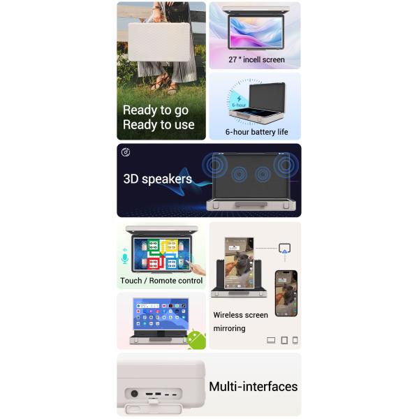 Android 12 Wifi Tablet ELC PackGo Portable BT 5.2 Smart Tv Touch Screen HD Television