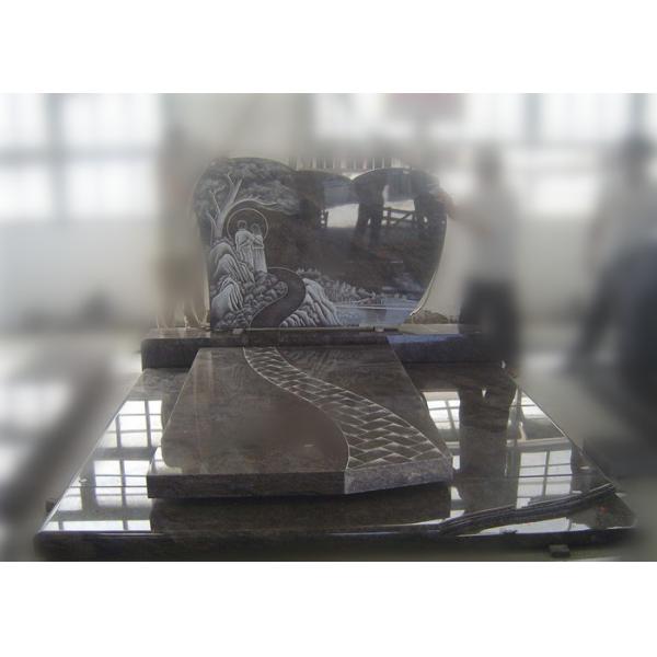 Customized Granite Cemetery Monuments Sand Bast Words Extra Finish