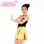 Hip Hop Dance Outfits Lacing Across Middle Font Bodice Metallic Stretch Neoprene