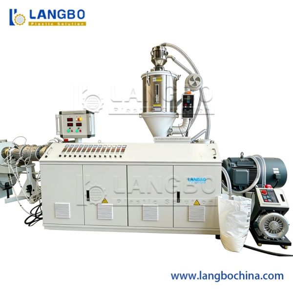 Close-up view of high torque single screw extruder component